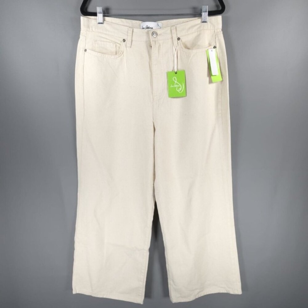 NWT SAM EDELMAN CODIE-HIGH RISE WIDE LEG ANKLE UNDYED NATURAL Jeans Size 32